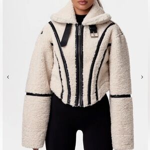 NEW Naked Wardrobe Reversible Shearling Vegan Leather Jacket